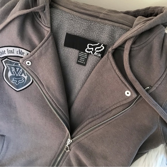 FOX | Grey Patch Zip Up Hoodie - Picture 7 of 12